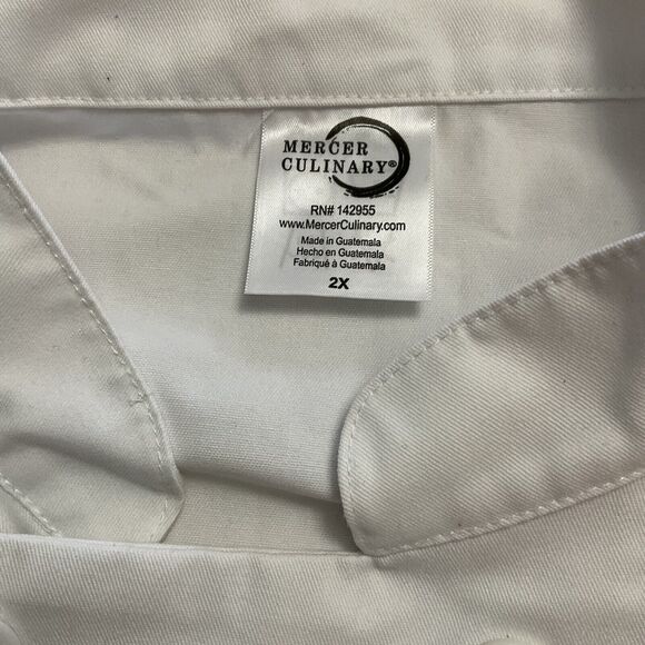 Mercer Culinary Chef Jacket White Unisex Trad Buttons Aug Escoffier Size 2X NEW - Picture 4 of 8